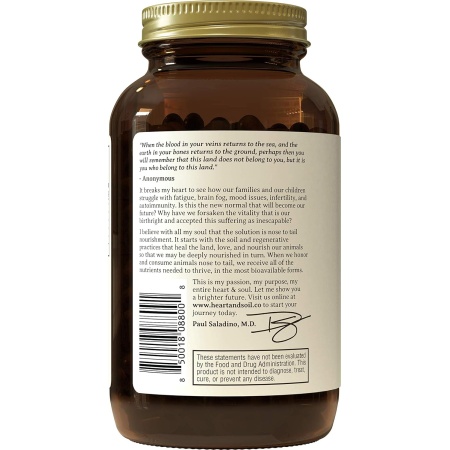 Heart & Soil Grass-Fed Bone Marrow & Liver
180 Capsules