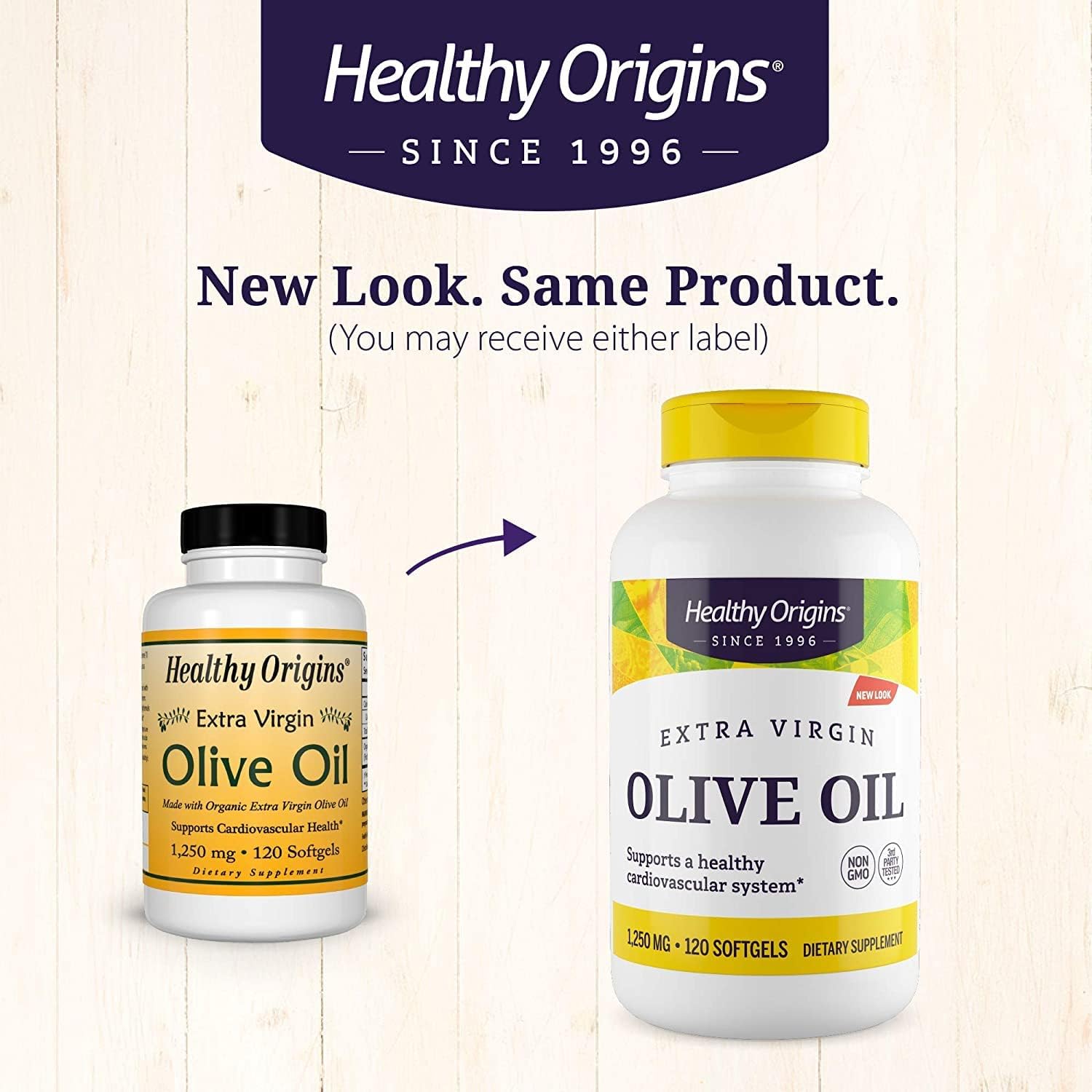 Healthy Origins, Olive Oil 1250 mg, New look