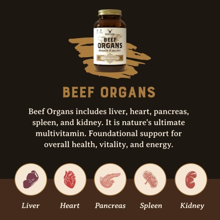 HEART & SOIL Beef Organs, 180 Capsules