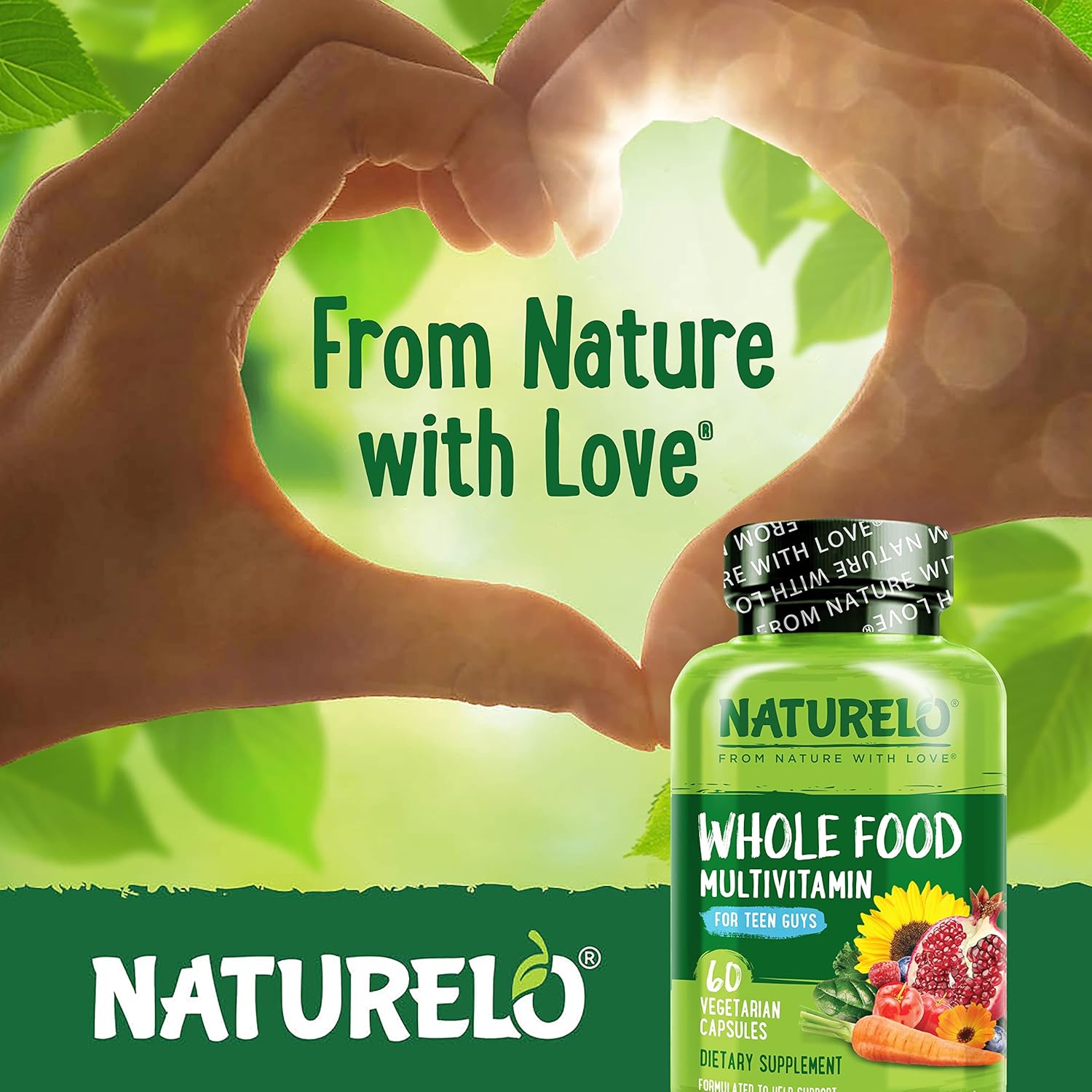 NATURELO, Whole Food Multivitamin for Teenage Boys, 60 Capsules