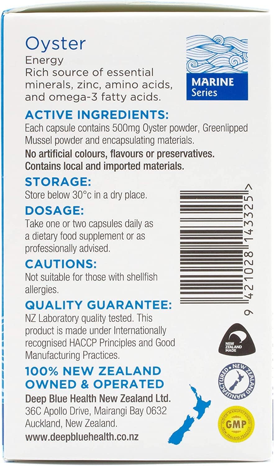 New Zealand Oyster Extract Powder 500mg, 100 Capsules - Image 6