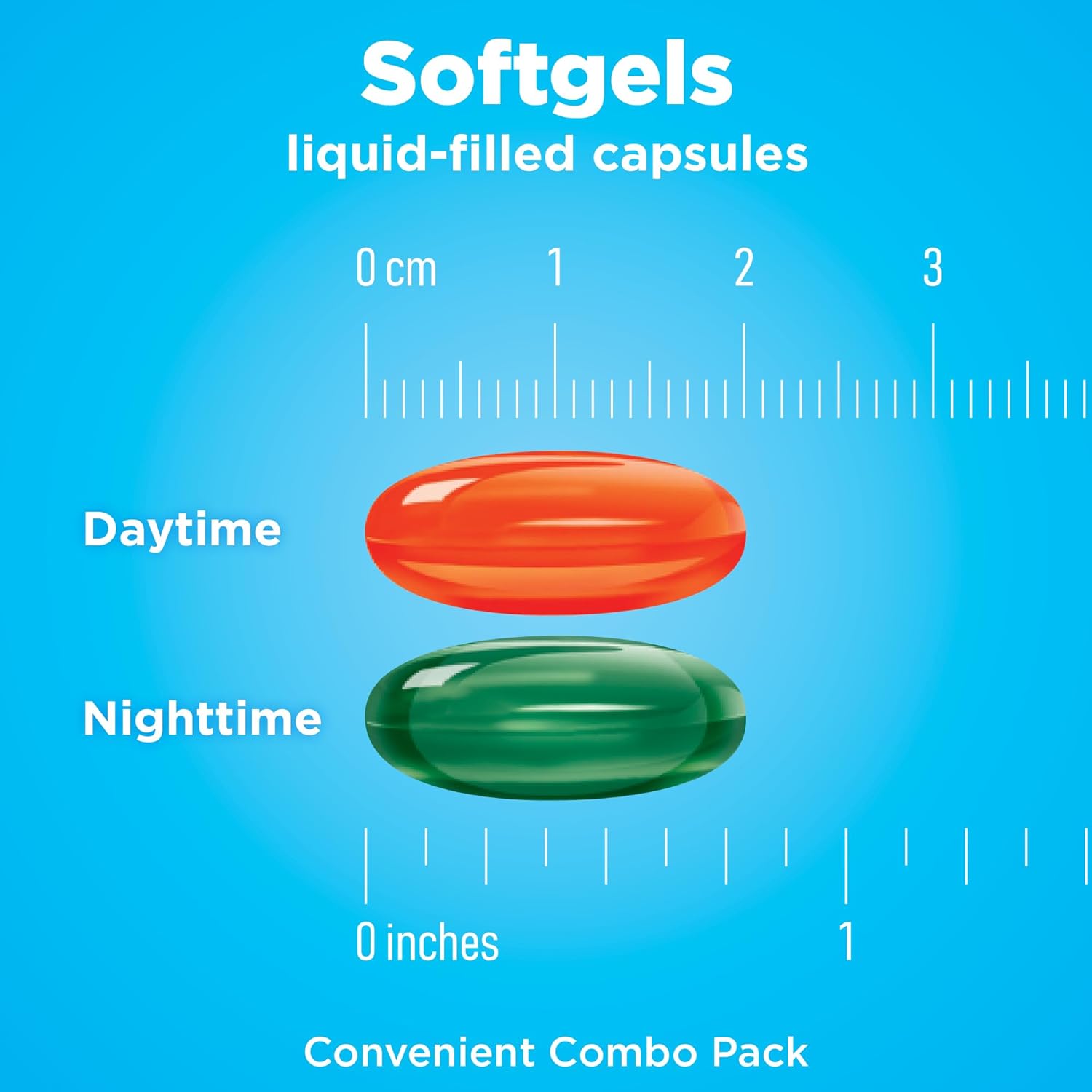 Amazon Basic Care Cold and Flu Relief, Capsules Size and shape
