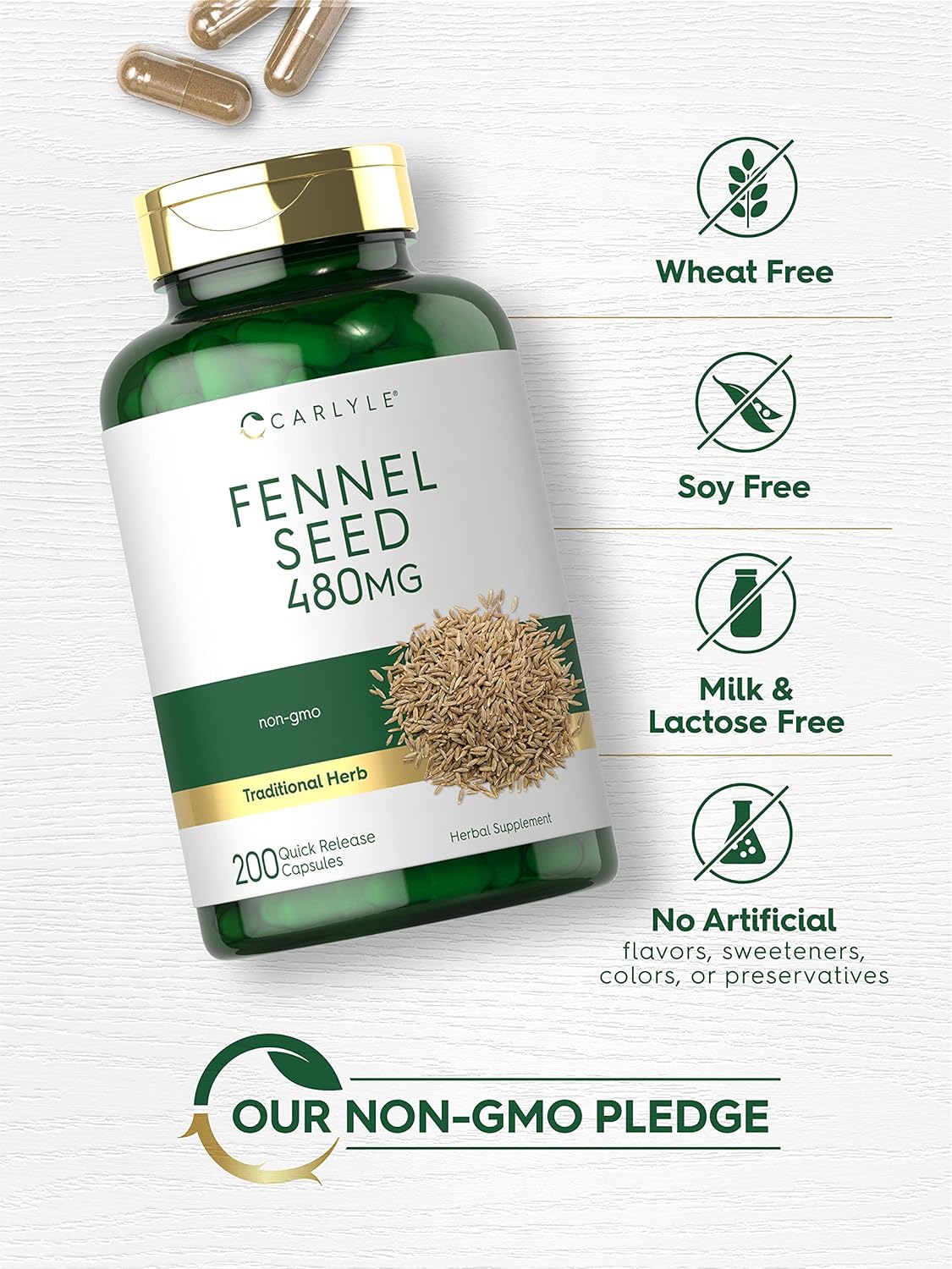 Carlyle Fennel Seed 480mg, Features.
