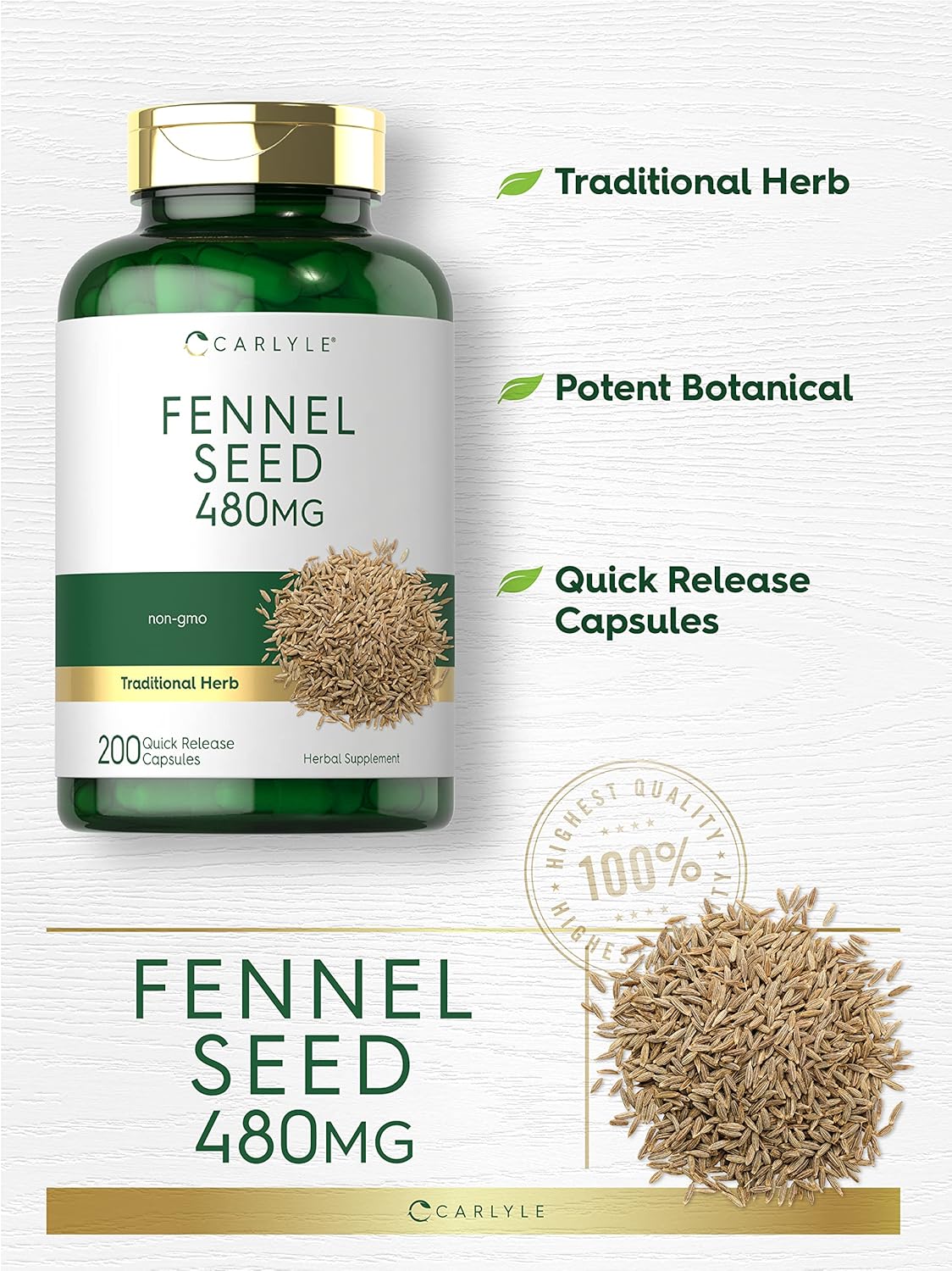 Carlyle Fennel Seed 480mg, Features