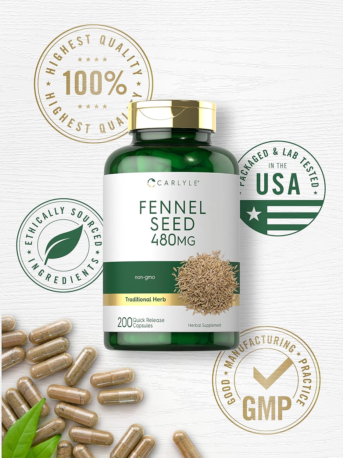Carlyle Fennel Seed 480mg, Features..