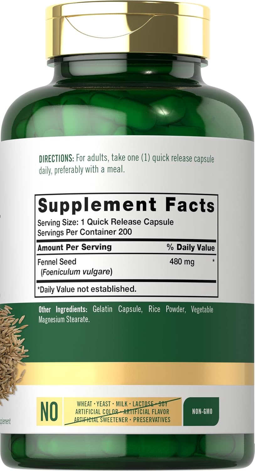 Carlyle Fennel Seed 480mg, Ingredients