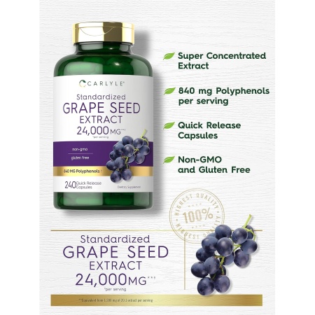 Carlyle Grape Seed Extract 24,000 mg, Features
