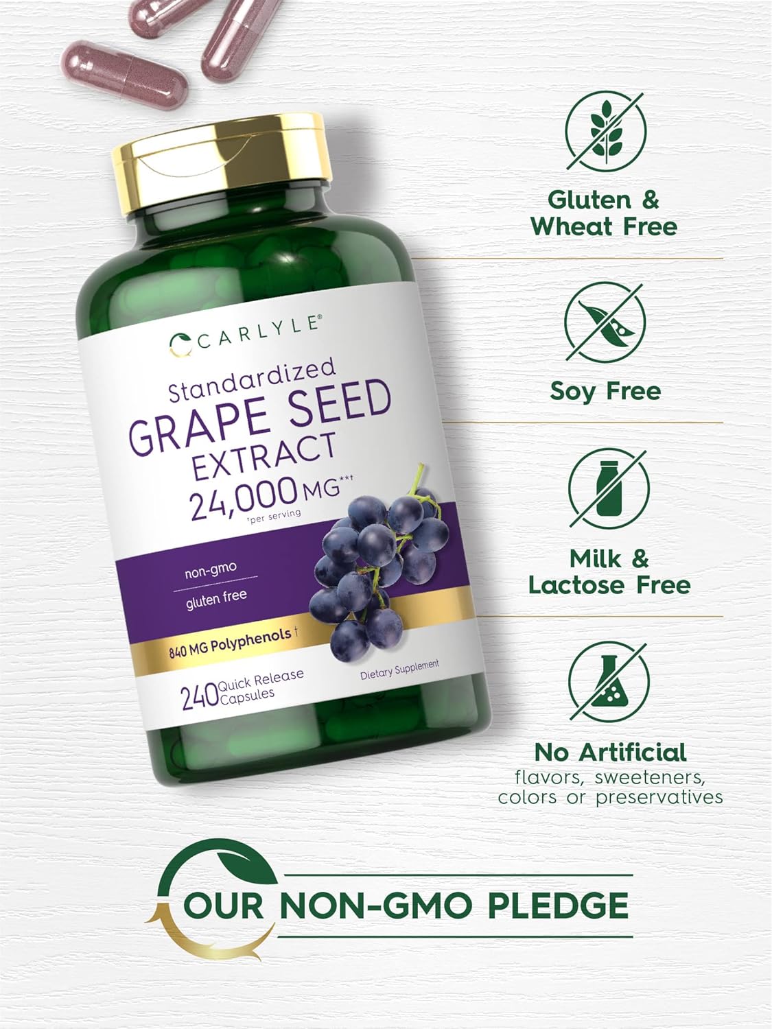 Carlyle Grape Seed Extract 24,000 mg, Features