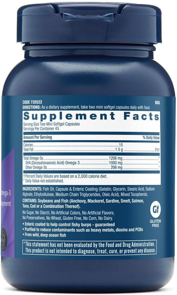 GNC Triple Strength DHA 1000, Ingredients