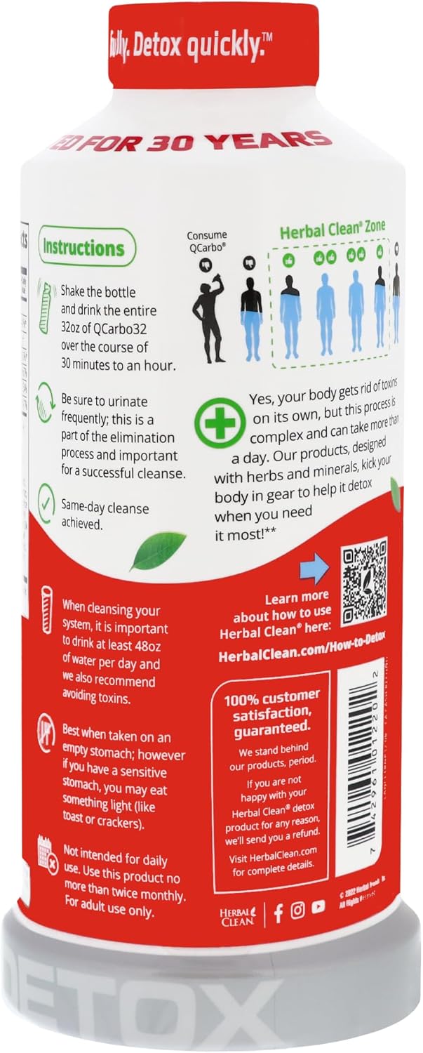 Herbal Clean QCARBO 32 Tropical Flavor, 32 Fl Oz