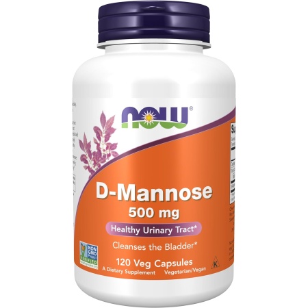 NOW D-Mannose 500 mg, 120 Veg Capsules