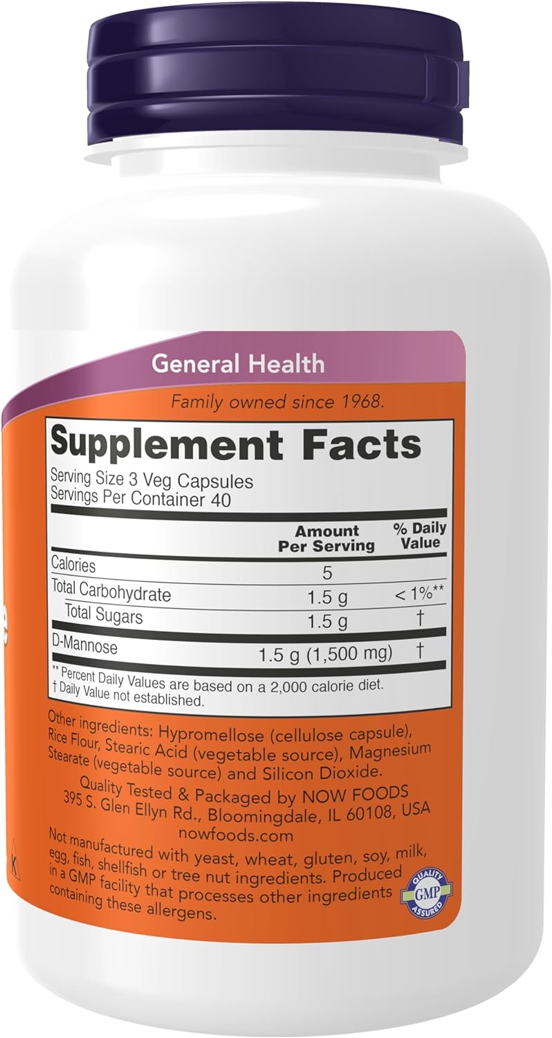 NOW D-Mannose 500 mg, Ingredients