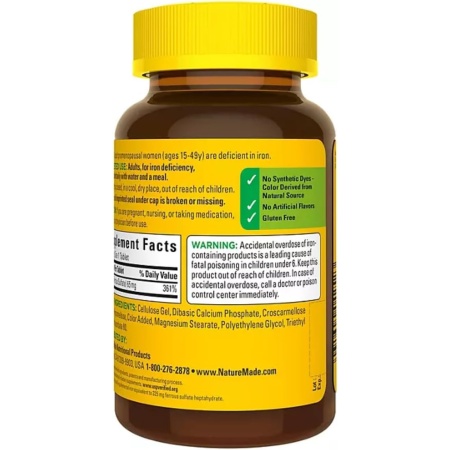 Nature Made Iron 65 mg, 365 Tablets
