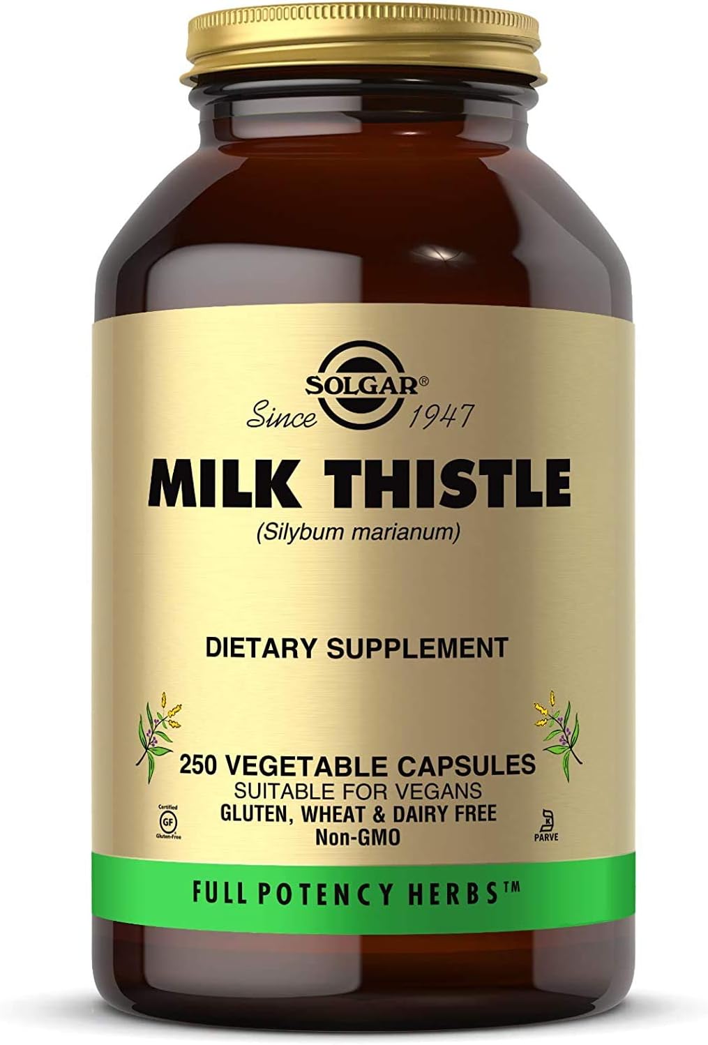 Solgar Milk Thistle (Silybum Marianum) 100 mg, 250 veggie caps