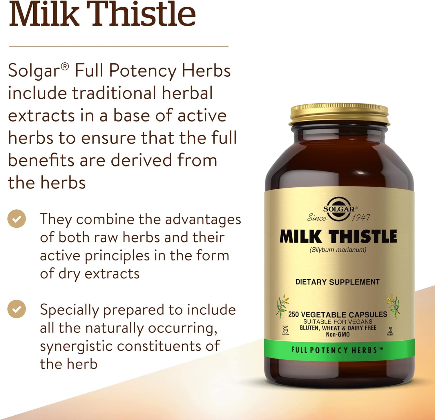Solgar Milk Thistle (Silybum Marianum) 100 mg, Features