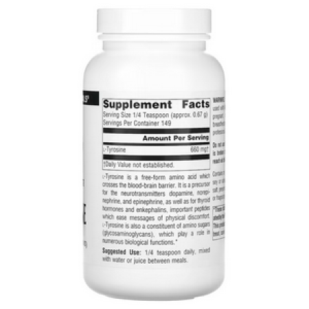 Source Naturals, L-Tyrosine, Free-Form Powder, Ingredients