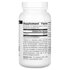 Source Naturals, L-Tyrosine, Free-Form Powder, Ingredients