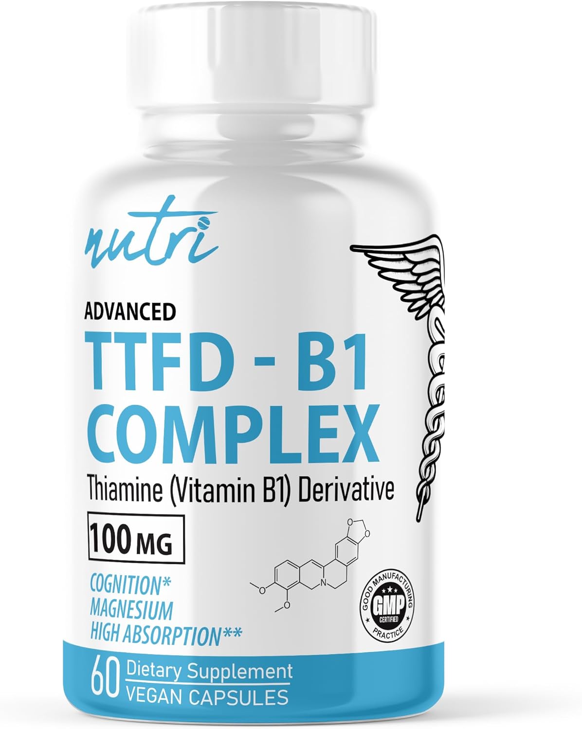 TTFD B1 Complex (Thiamine) Vitamin B1, 60 Capsules