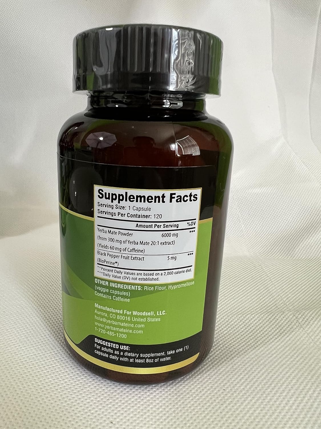 Yerba Mateine, Yerba Mate 6000 mg, Ingredients.