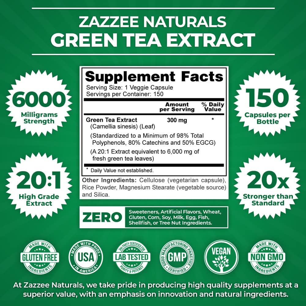 Zazzee Extra Strength Green Tea, Ingredients