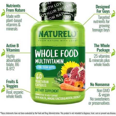 NATURELO, Whole Food Multivitamin for Teenage Boys, Benefits