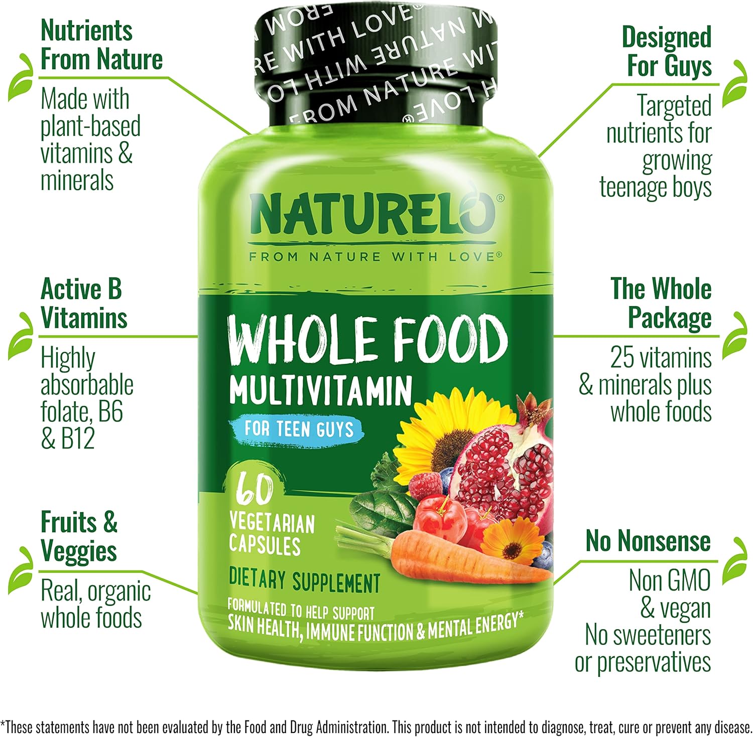 NATURELO, Whole Food Multivitamin for Teenage Boys, Benefits