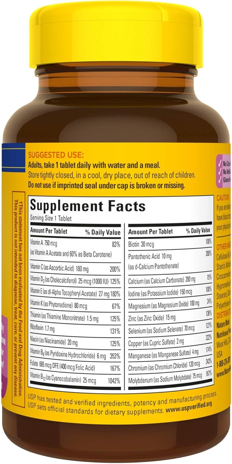 Nature Made, Women's Multivitamin 50+, Ingredients