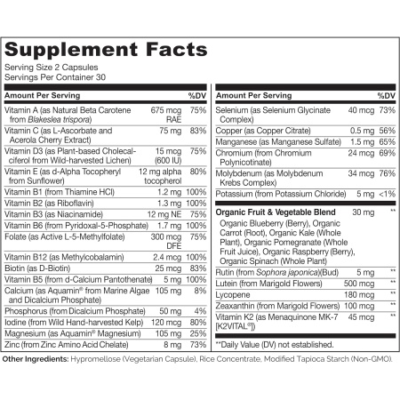 NATURELO, Whole Food Multivitamin for Teenage Boys, Ingredients