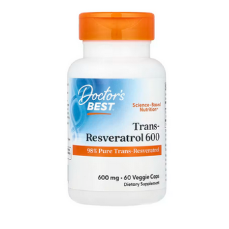 Doctor's Best, Trans-Resveratrol 600 mg, 60 Veggie Caps