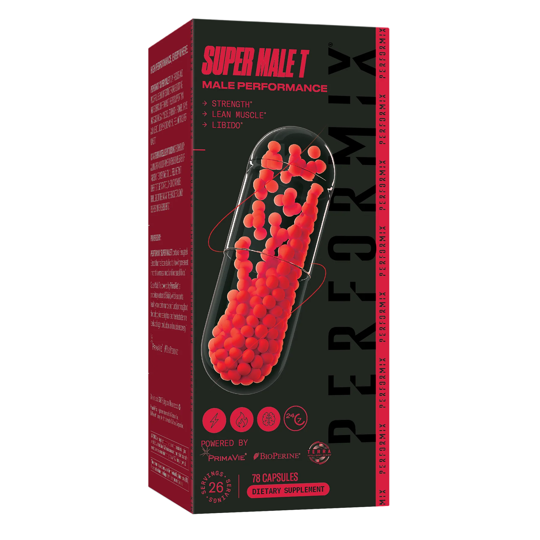 Performix Super Male T: Premium Natural Testosterone Support | 78 Capsules