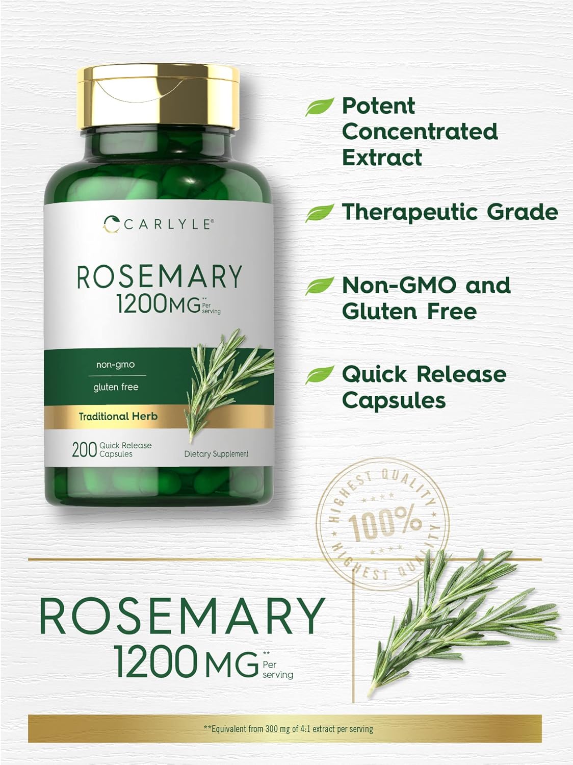 Carlyle Rosemary 1200mg, Features
