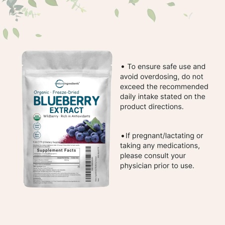 MicroIngredients, Organic Blueberry Extract Powder, 283 gm
