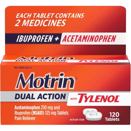 Motrin Dual Action with Tylenol, 120 Tablets