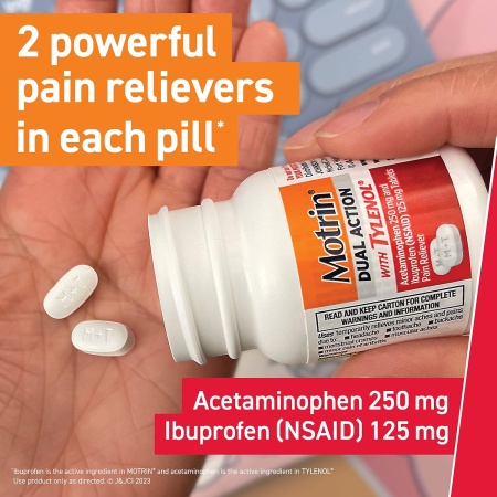 Motrin Dual Action with Tylenol, tablet shape