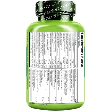 NATURELO Whole Food Multivitamin for Men 50+, Ingredients.