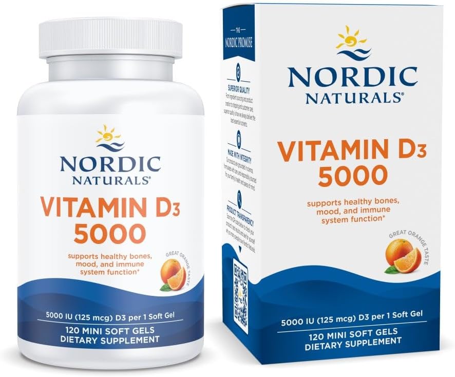 Nordic Naturals Vitamin D3 5000, 120 Mini Soft Gels
