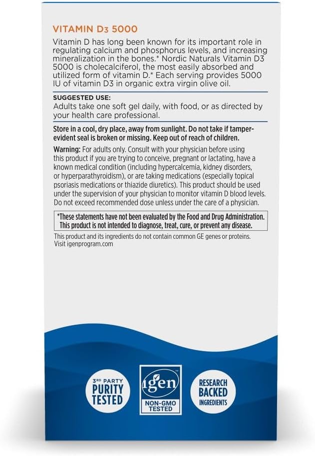 Nordic Naturals Vitamin D3 5000, Dose