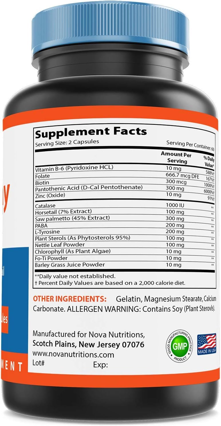 Nova Nutritions, Anti-Gray Hair, Ingredients.