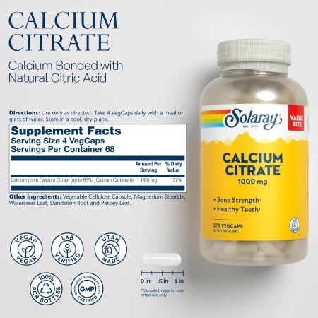 Solaray Calcium Citrate 1000mg, Ingredients