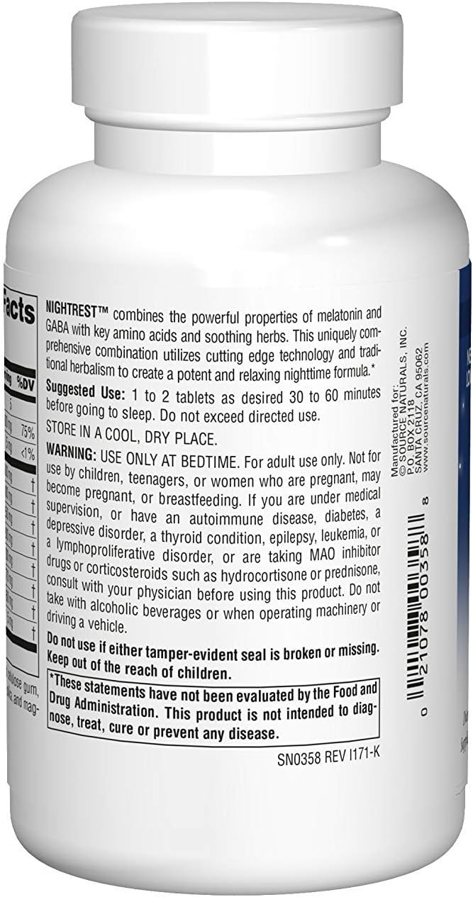 Source Naturals Night Rest with Melatonin, 100 Tablets