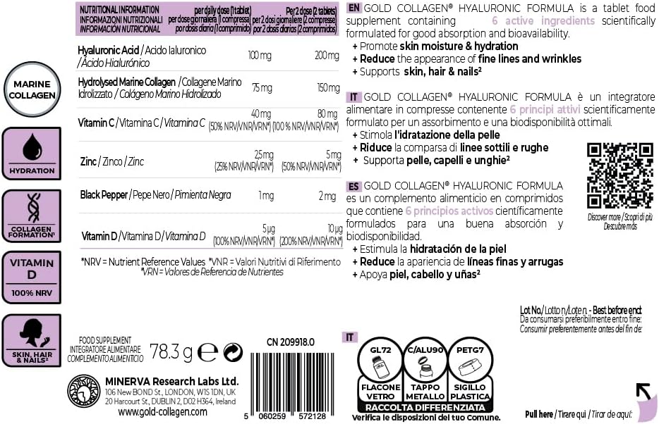 GOLD COLLAGEN Hyaluronic Formula 90 Tablets - Image 5