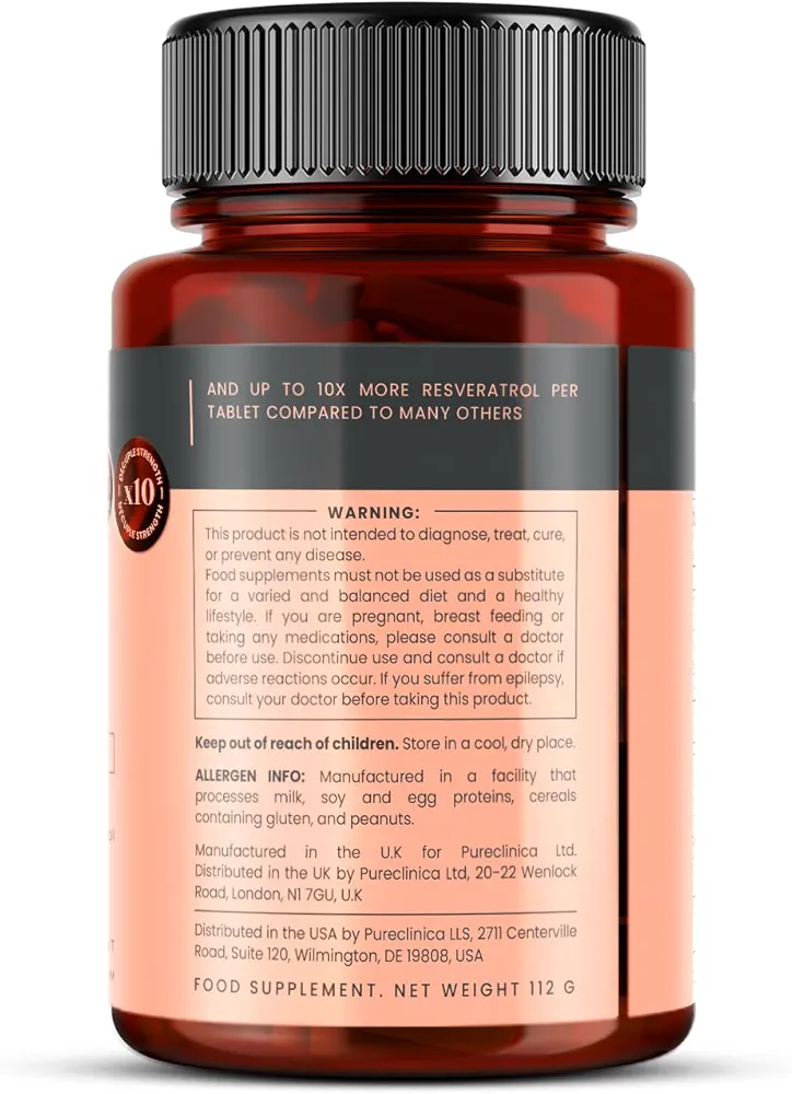 Pureclinica Resveratrol 1000mg | 90 Tablets - Image 3