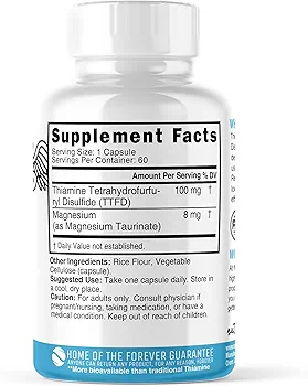 TTFD Thiamine B1 Supplement | 100mg 60 Servings - Image 2