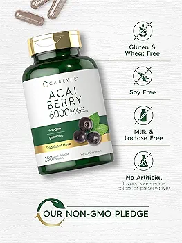 Carlyle Acai Berry Capsules 6000mg | 250 Count - Image 5