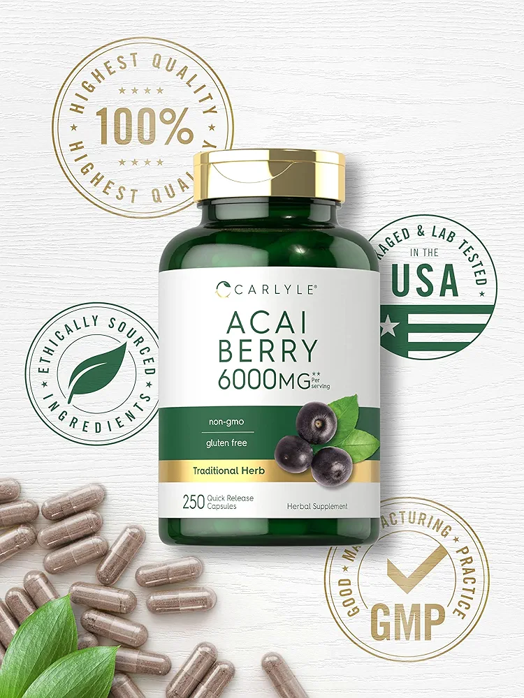 Carlyle Acai Berry Capsules 6000mg | 250 Count - Image 4