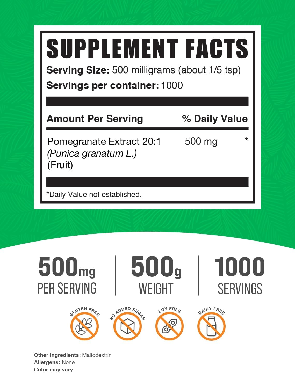 BulkSupplements Pomegranate Extract Powder 500 mg - Image 5
