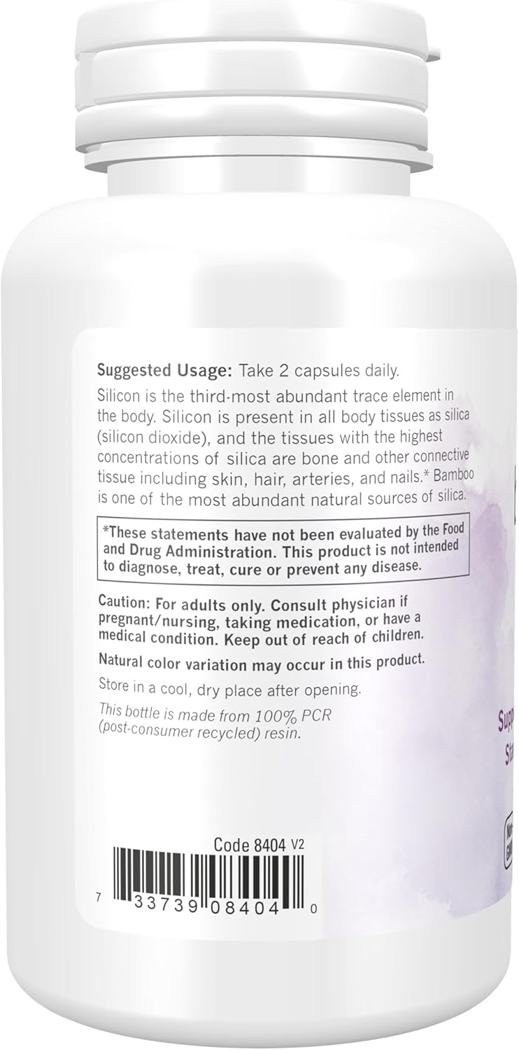 NOW Foods Solutions, Bamboo Silica Beauty | 90 Capsules - Image 5