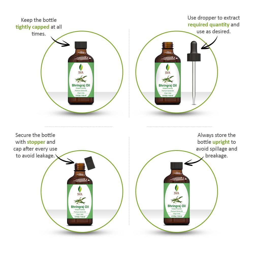 SVA Bhringraj Carrier Oil | Natural Hair & Skin Nourishment | 118 ml - Image 4