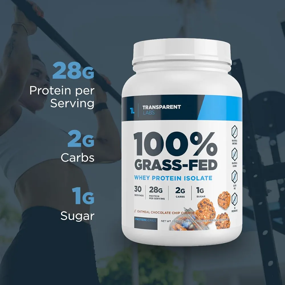 Transparent Labs Grass-Fed Whey Protein Isolate, French Vanilla | 28g Protein | 30 Serving - Image 5