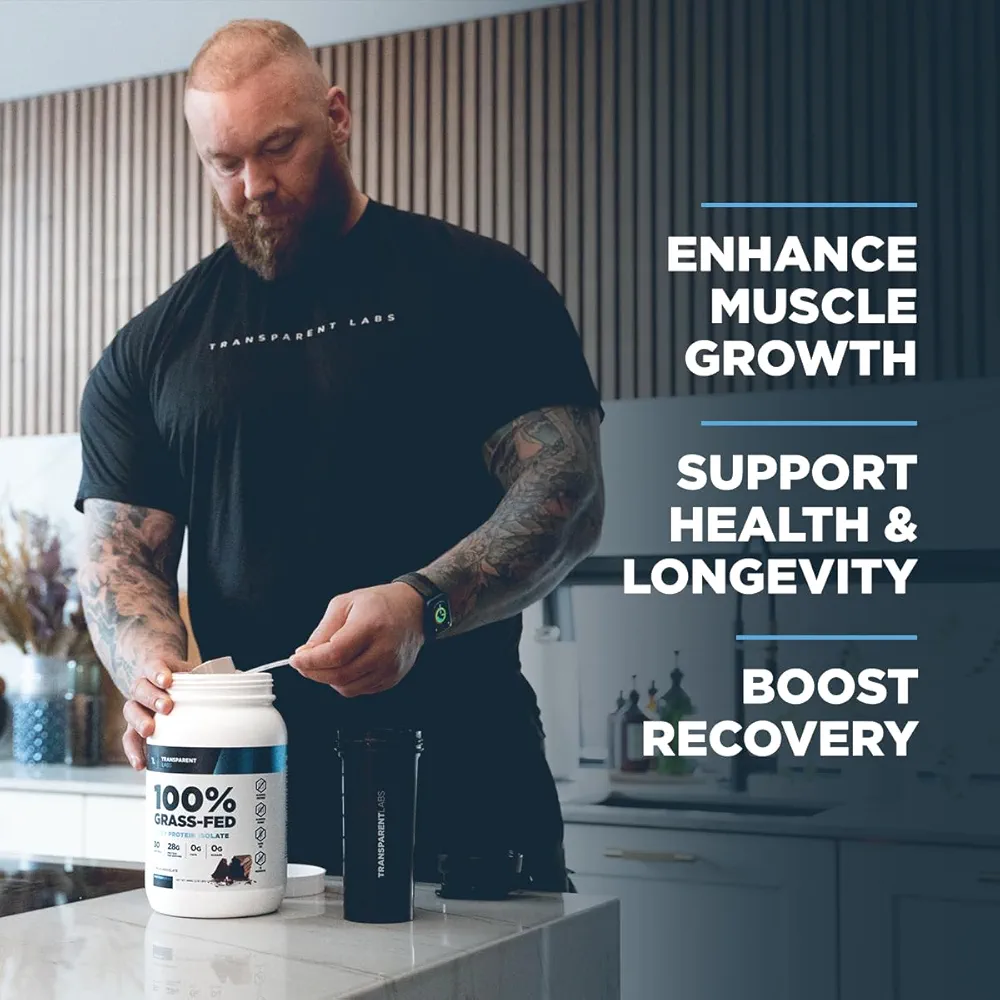 Transparent Labs Grass-Fed Whey Protein Isolate, French Vanilla | 28g Protein | 30 Serving - Image 4